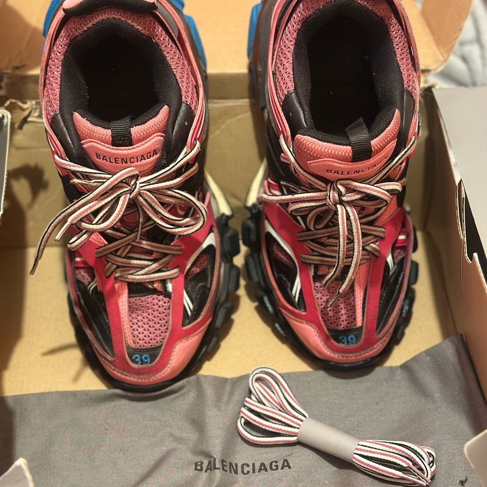 Balenciaga Red and Black Athletic Shoes
